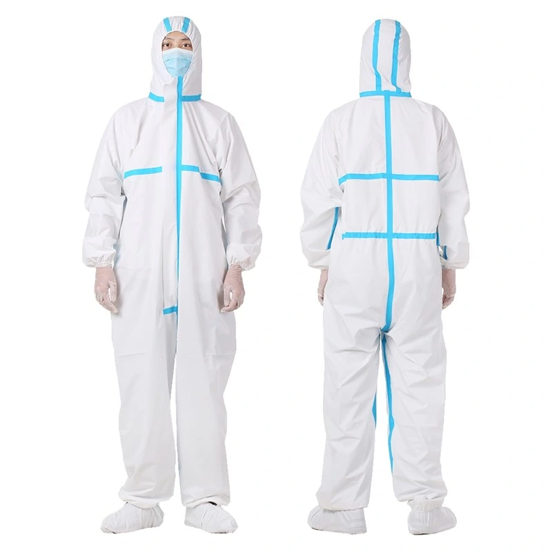 CE Type 4&5&6 En14126 High Quality Waterproof and Breathable Disposable Non Woven Microporous Coverall for The Personal Protective