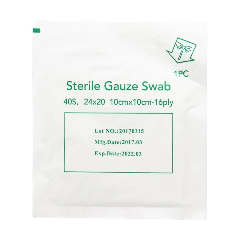 100% Cotton Disposable Sterile Gauze Pads for Medical Use