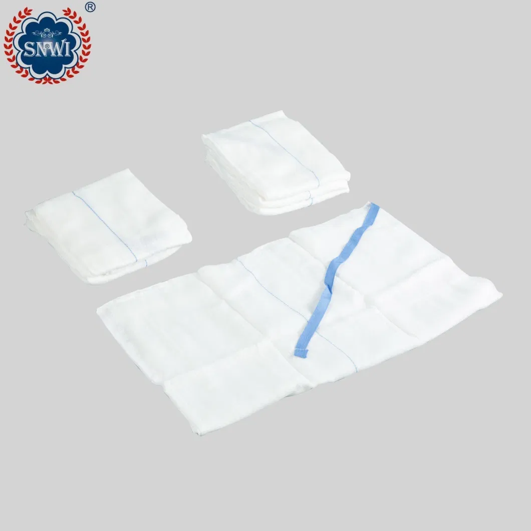 CE ISO Approved 100% Cotton Absorbent Medical Surgical Sterile Dyed Gauze Lap Sponge Abdominal Pad Used in Hospital