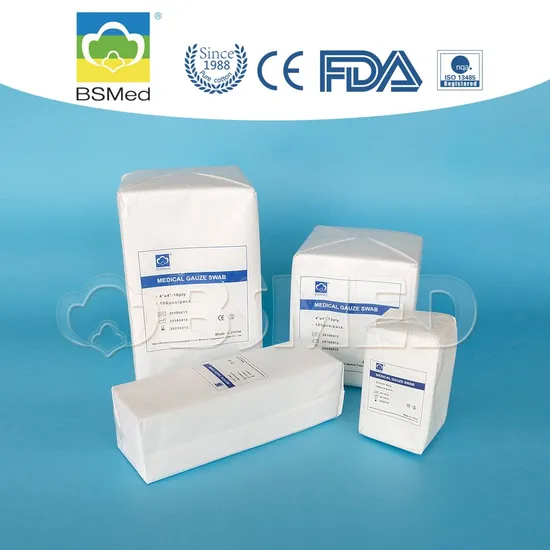Disposable Wound Dressing Absorbent 100% Cotton Gauze Swabs Pads with CE Certificate 