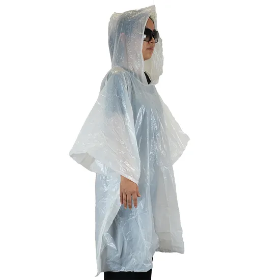 Disposable Lightweight Adults PE Poncho 
