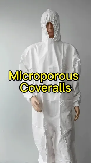 Large Size Elastic Wrist Hood Disposable Coverall White Microporous Coverall Suit Painting Overalls Jumpsuits 